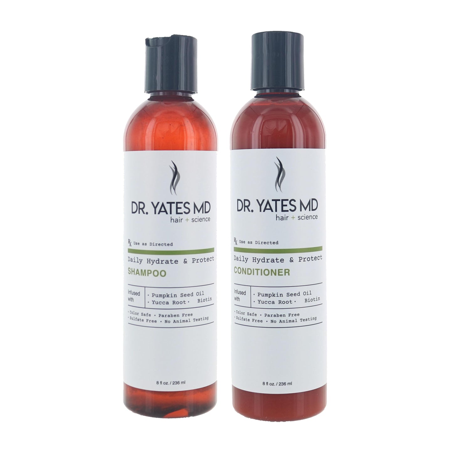 Dr. Yates MD - Daily Hydrate and Protect Shampoo Bundle with Daily Hydrate and Protect Conditioner with Pumpkin Seed Oil, Yucca Root, and Biotin