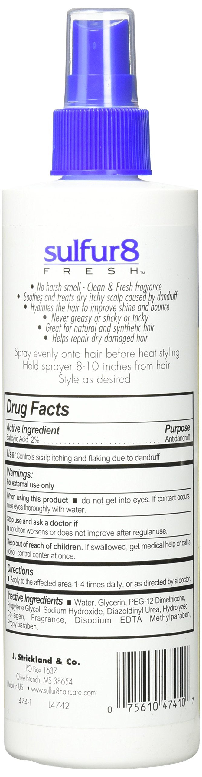Sulfur8 Fresh Oil Sheen Moisturizing Spray, 12 Fluid Ounce