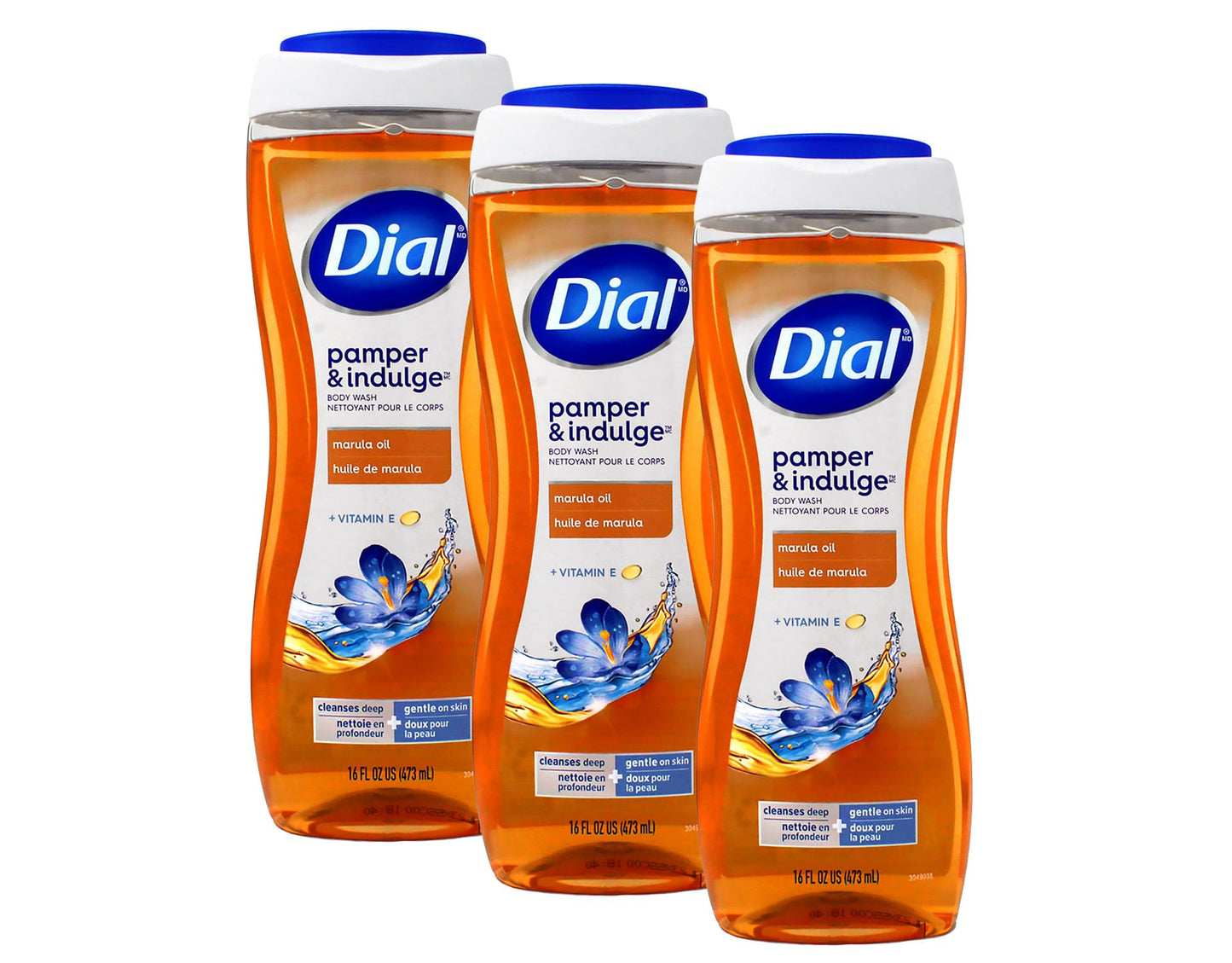 Dial Pamper & Indulge Body Wash with Marula Oil and Vitamin E, 16 fl oz (Pack of 3)