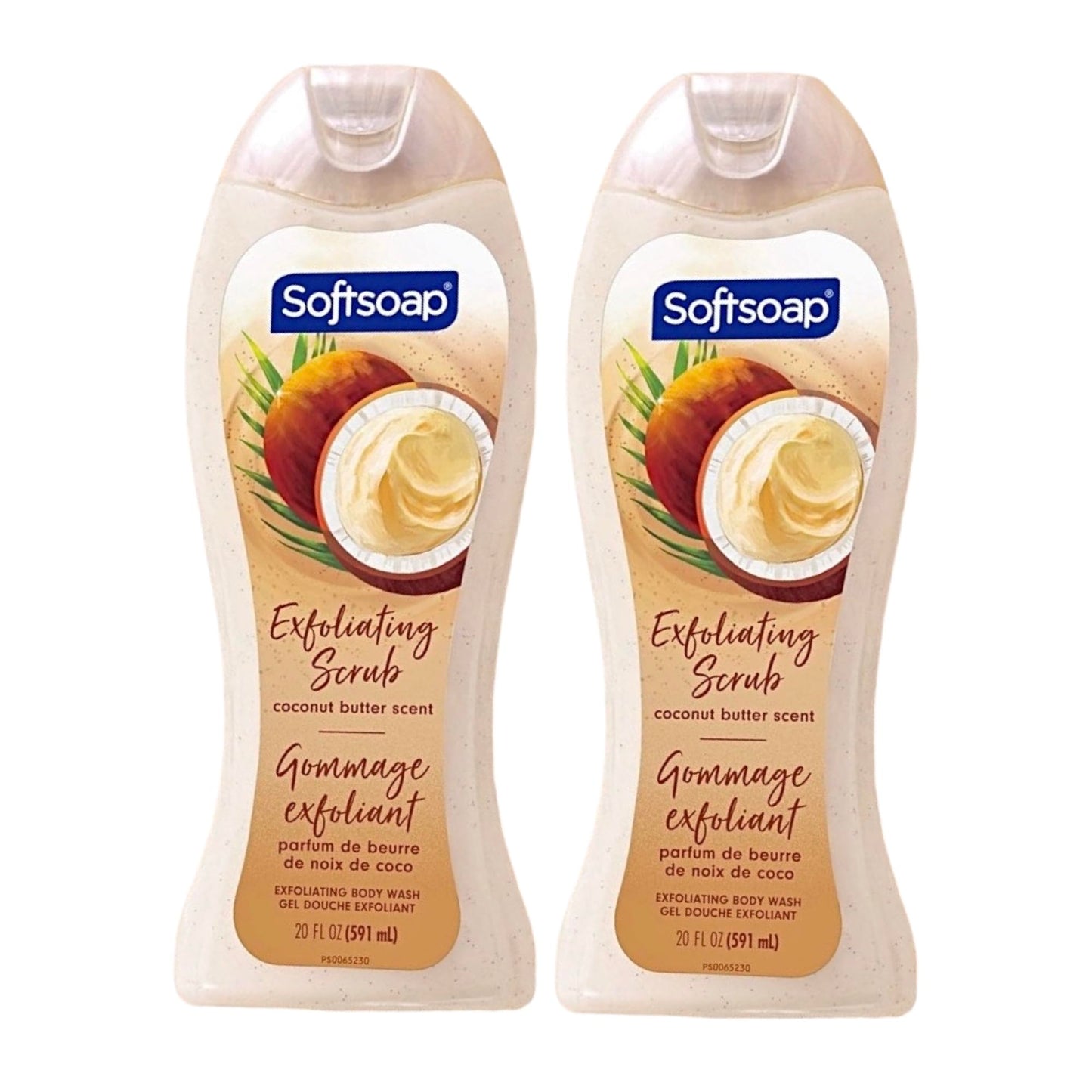 Softsoap Body Wash Coconut Butter Scrub, 20 Fl Oz (2 Pack)