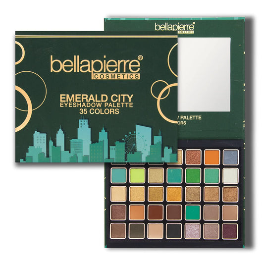 bellapierre Emerald City Eyeshadow Makeup Palette | 35 Color Shades in a Range of Matte, Satin, Shimmer, and Foil Finishes | Non-Toxic and Paraben
