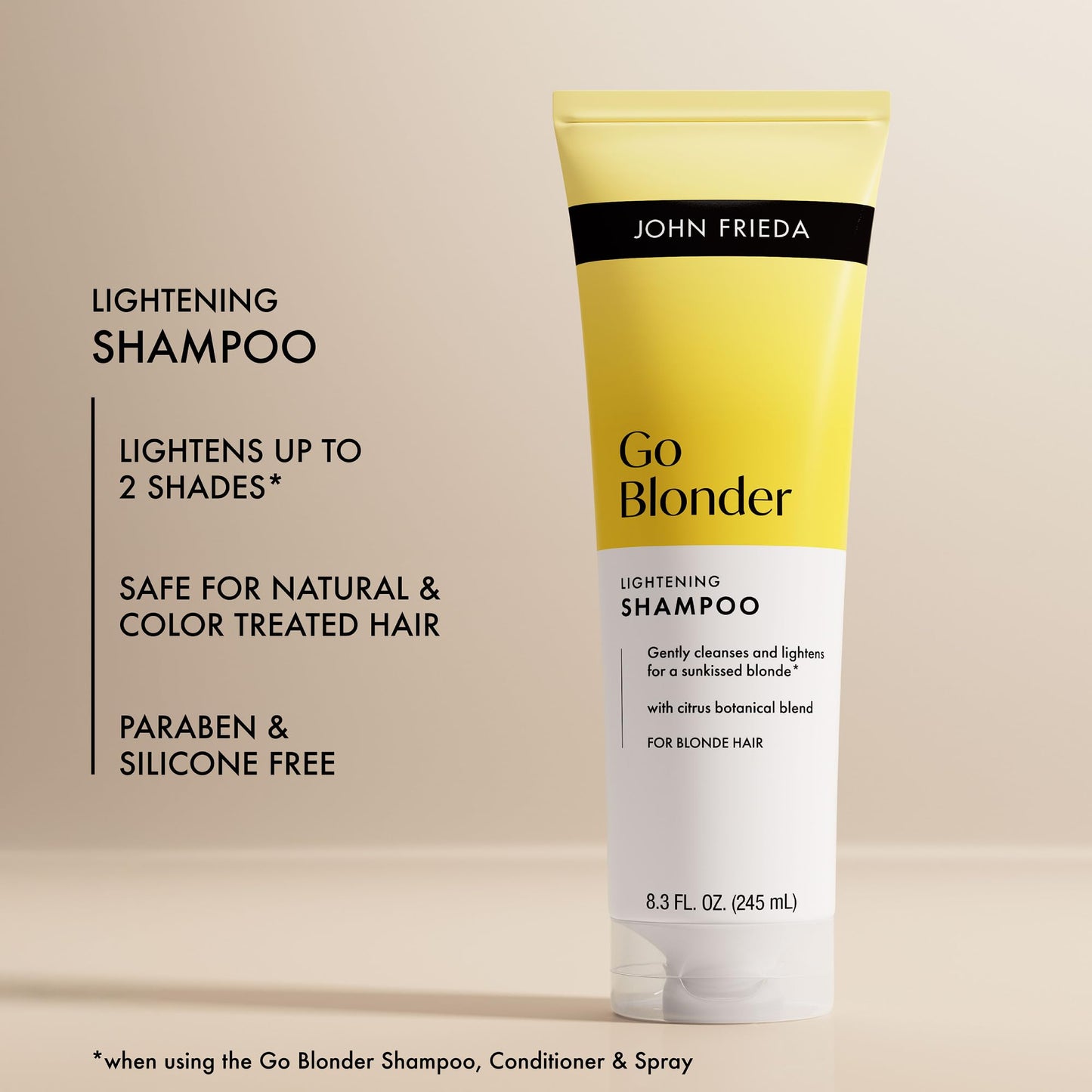 John Frieda Go Blonder Blonde Brightening Shampoo for Blonde Hair, Gradual Lightening & Shine, 8.3 fl oz Beauty and Personal Care John Frieda