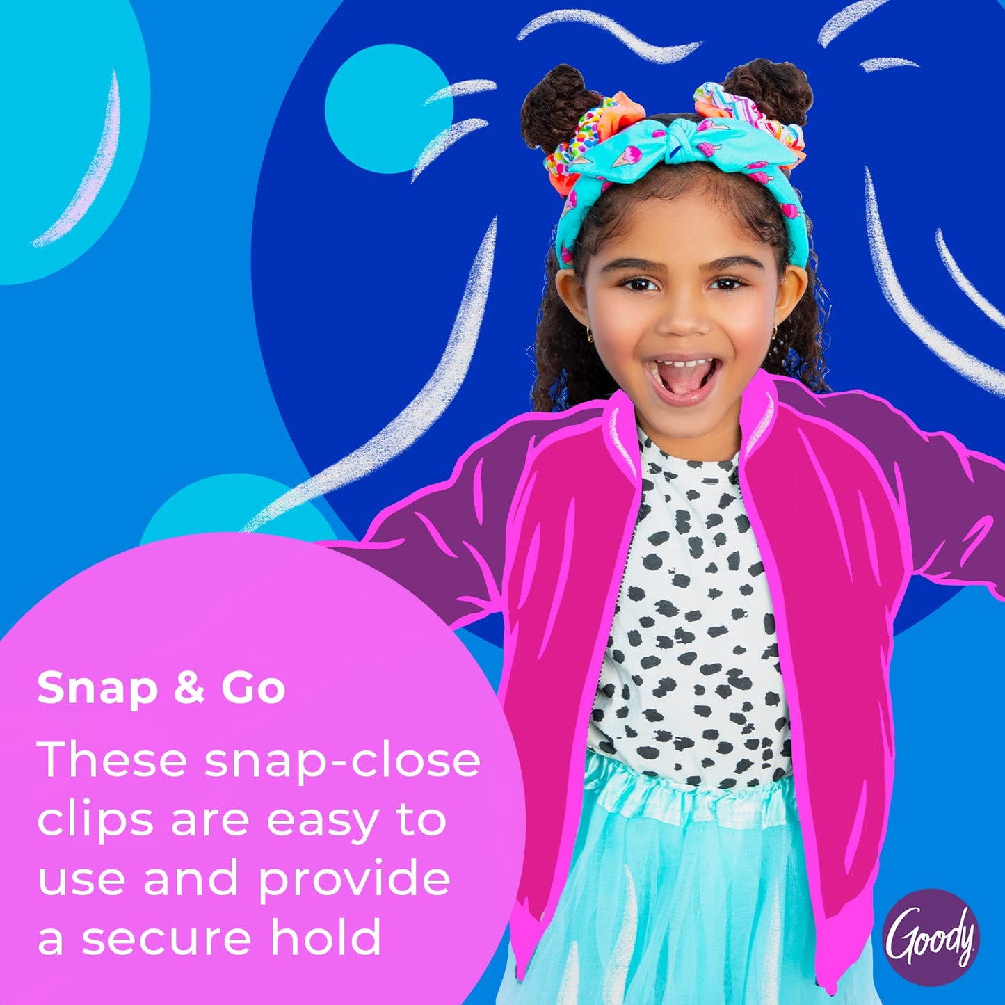 Goody Kids Mini Epoxy Contour Snap Clips - 8 Count, Daisy Charm - Just Snap Into Place - Suitable for All Hair Types - Pain-Free Hair Accessories