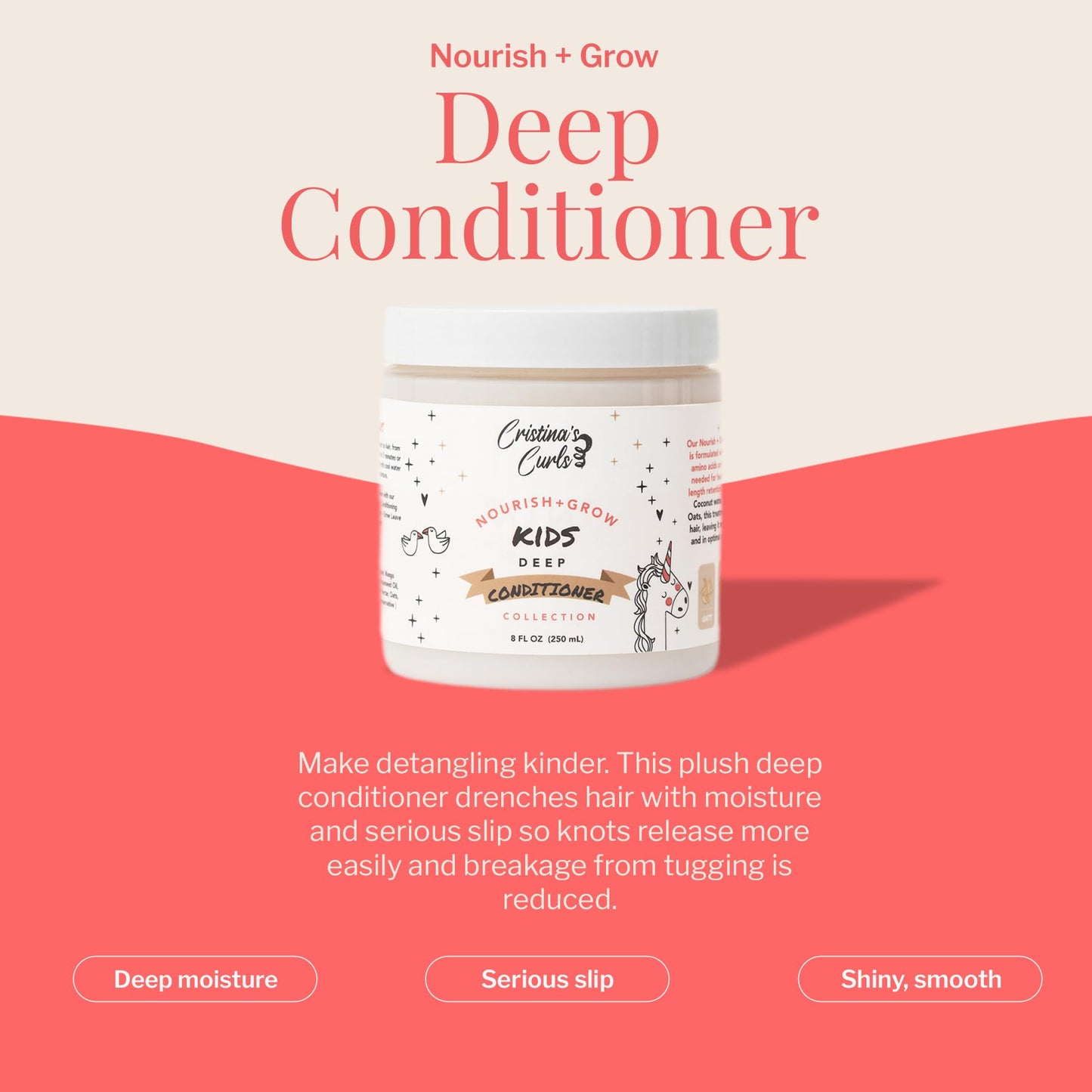 Cristina's Curls Kids Shampoo And Deep Conditioner Set - Gentle Cleanse And Detangling Slip