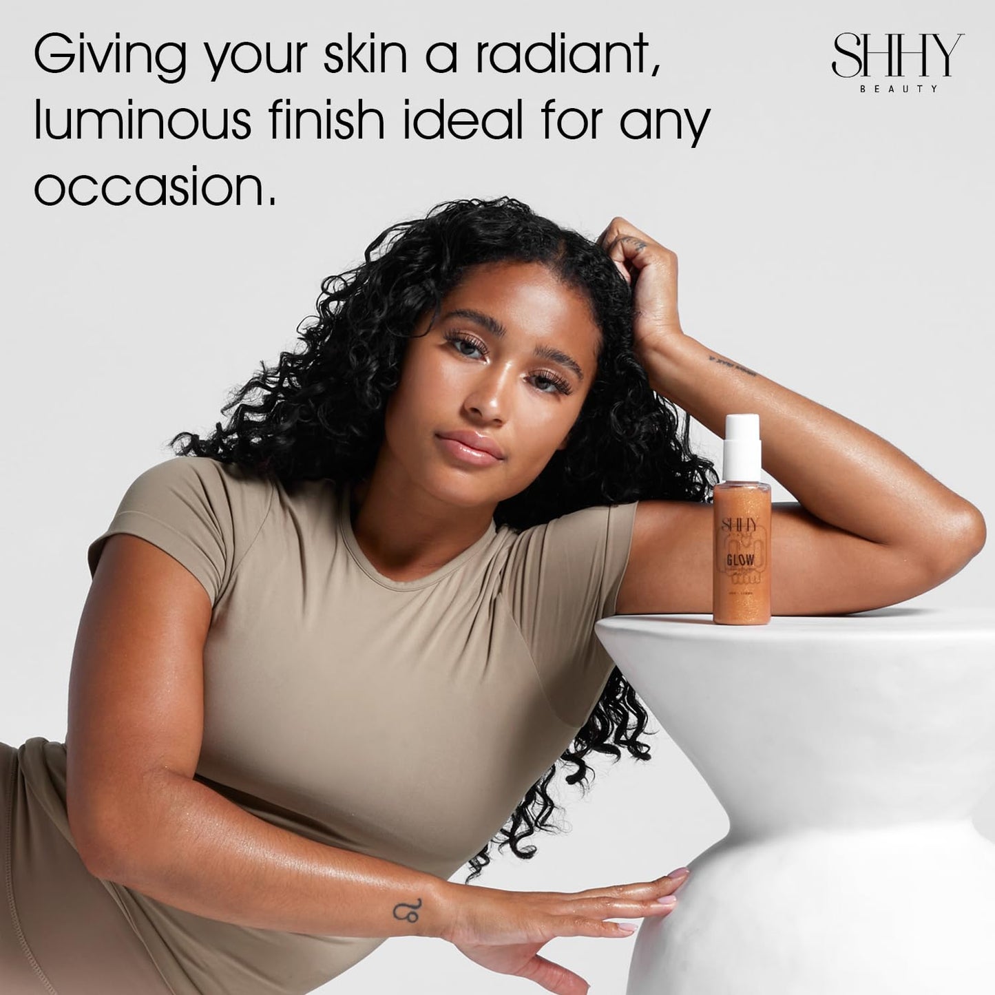 SHHY BEAUTY GLOW Hydrating Shimmer Body Oil for Radiant Skin, Shimmer and hydration for all day Glow.