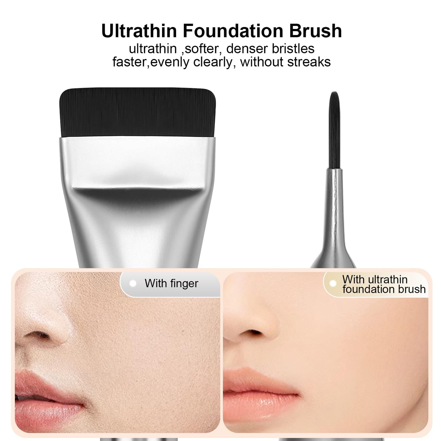 BEAUTYFACTOR 2Pcs Flat Foundation Brush,Face Mask Brush Makeup Spatula Facial Brush for Liquid Foundation Mask,Premium Face Korean Makeup Brush Beauty and Personal Care BEAUTYFACTOR