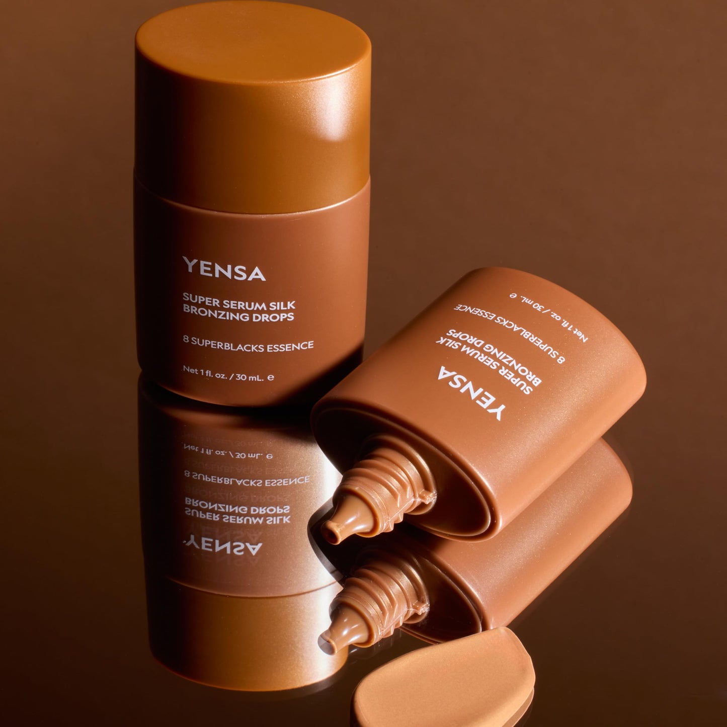 YENSA Super Serum Silk Bronzing Drops for Face - Liquid Bronzer Drops Enriched with Bakuchiol, Ferulic Acid & Super Oils - Hydrates & Nourishes with a