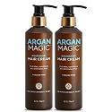 Argan Magic Nourishing Hair Cream - Hydrates, Conditions, and Eliminates Frizz for All Hair Types | Seals in Shine | Paraben Free, (8.5 oz / 2 Pack)