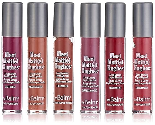 theBalm Meet Matt(e) Hughes 6 Mini Long-Lasting Liquid Lipsticks, 0.04 Fl Oz (Pack of 6) - Volume 2