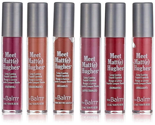 theBalm Meet Matt(e) Hughes 6 Mini Long-Lasting Liquid Lipsticks, 0.04 Fl Oz (Pack of 6) - Volume 2