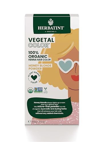 Herbatint Henna Color Organic Hair Dye & Care Plant-Based Henna Powder & Herbal Formula - Vegan - Honey Blonde - 3.5 oz