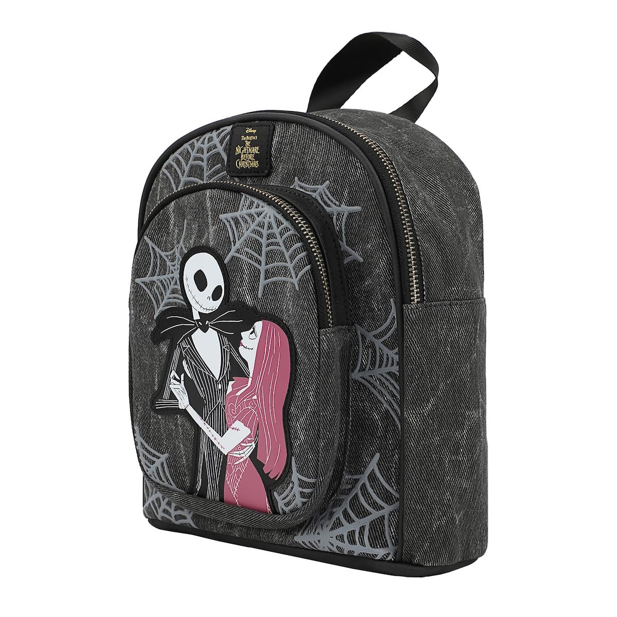 Bioworld Nightmare Before Christmas Jack & Sally 9.6" Gray Mini Backpack