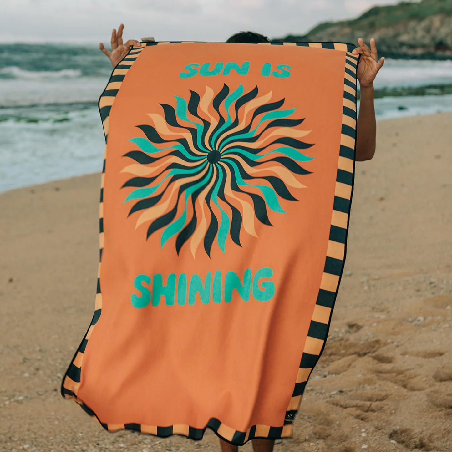 Slowtide x Bob Marley, Sun is Shining Travel Towel - Quick Dry and Highly Absorbent, Lightweight and Packable, 60 x 30 Inches