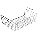Metaltex Kanguro Cupboard Organiser, Under Shelf Storage Basket with Polytherm Coating for Long Term Use, Silver, Size: 40 cm
