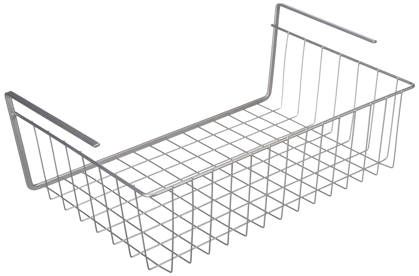 Metaltex Kanguro Cupboard Organiser, Under Shelf Storage Basket with Polytherm Coating for Long Term Use, Silver, Size: 40 cm