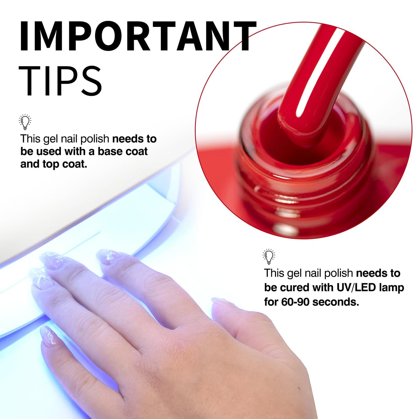 CANNI Gel Nail Polish Red Colors, 1Pcs Red Gel Polish High Gloss Soak Off UV Nail French Nail Manicure Salon DIY Beauty and Personal Care CANNI