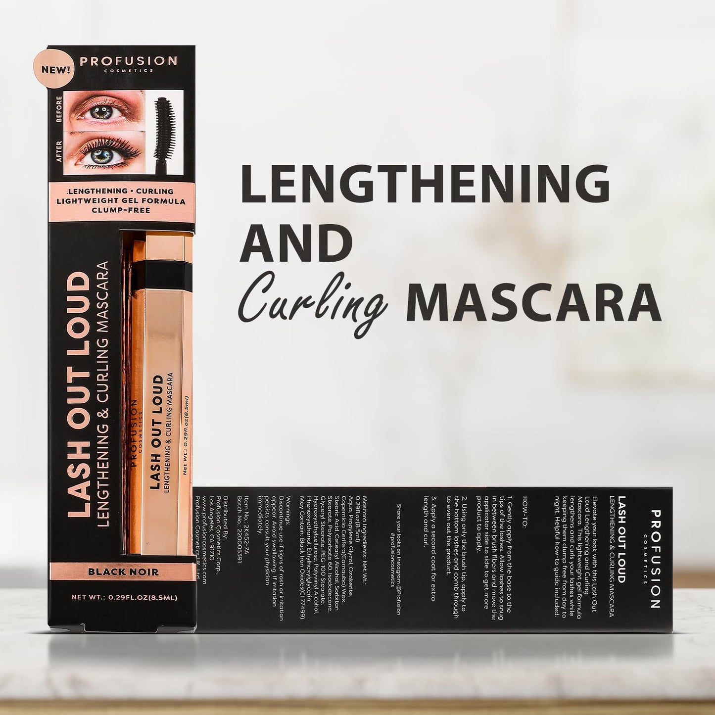 Profusion Cosmetics Lash Out Loud Volumizing and Lengthening Mascara Achieve Ultimate Lash Goals and Get Clump Free, Smudge-Resistant Lashes