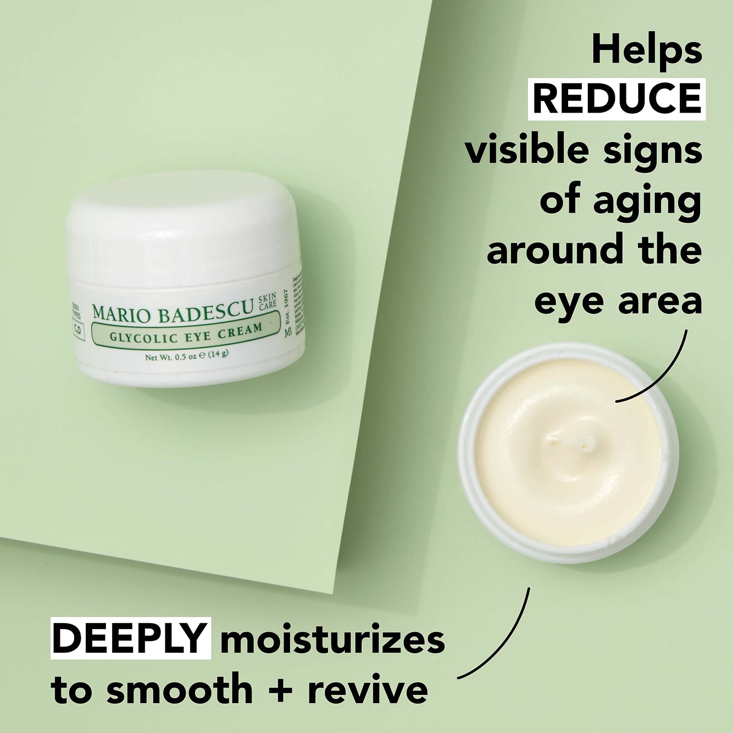 Mario Badescu Glycolic Eye Cream Anti Aging Skin Care for Fine Lines and Wrinkles, Overnight Eye Moisturizer with Vitamin E, AHA and Cocoa Butter
