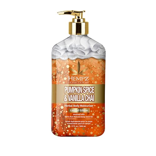 Limited Edition Pumpkin Spice & Vanilla Chai Herbal Moisturizing Body Lotion (17 oz) - Fall Scented for Women or Men with Dry or Sensitive Skin