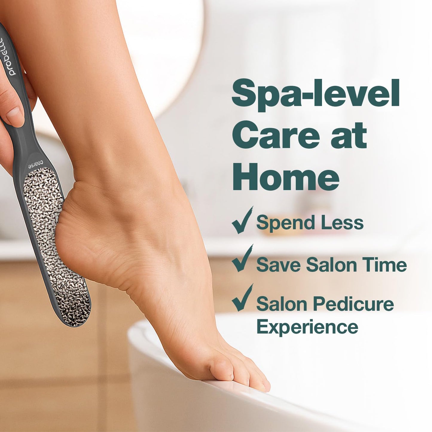 Probelle Double Sided Multidirectional Nickel Foot File Callus Remover - Immediately Reduces calluses and Corns to Powder for Instant Results, Safe