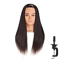 Hairingrid Mannequin Head 24"-26"100% Human Hair Hairdresser Cosmetology Mannequin Manikin Training Head Hair and Free Clamp Holder (R71906LB0218H)