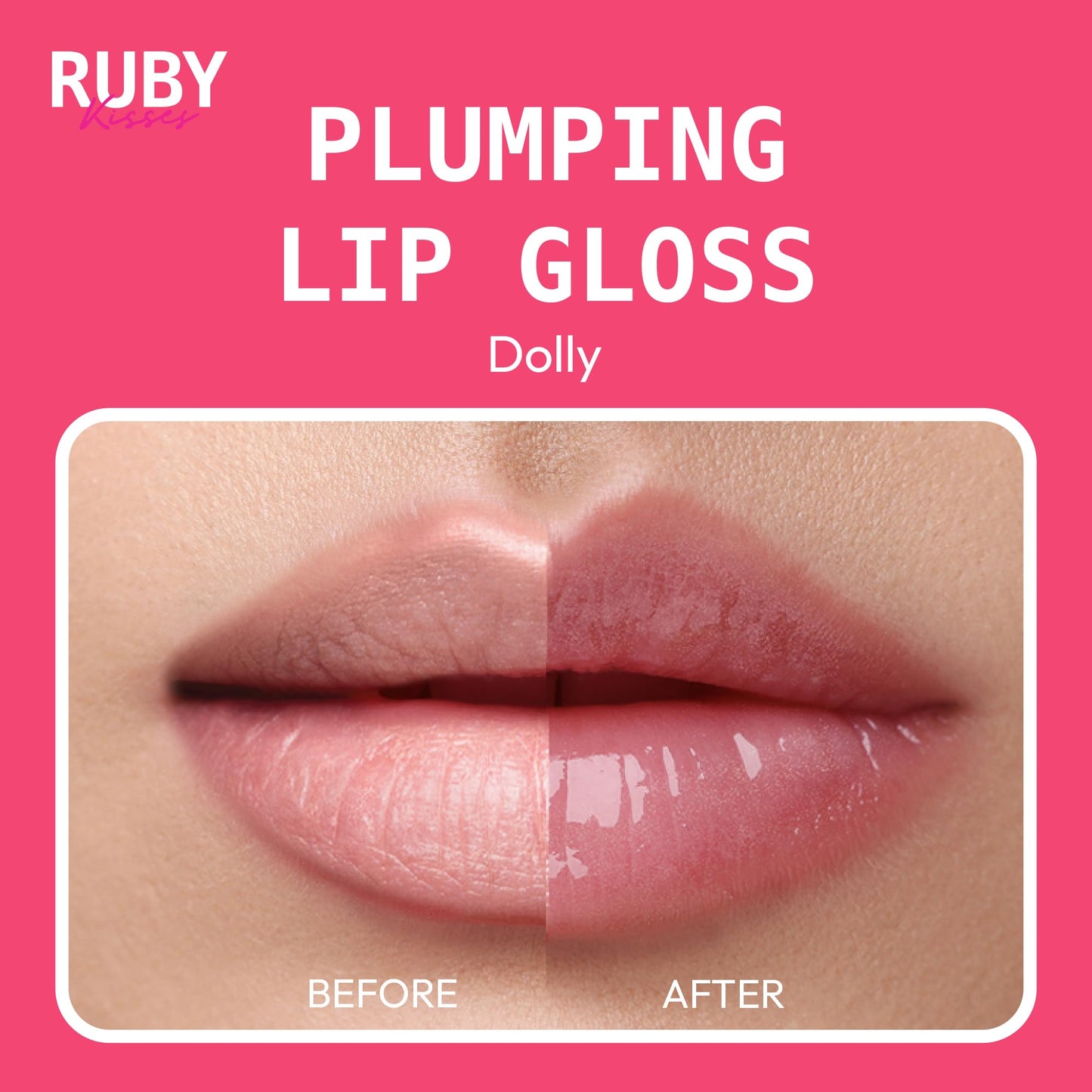 Ruby Kisses Hyaluronic Lip Gloss, High-Shine Volumizing Plumping Hydrating