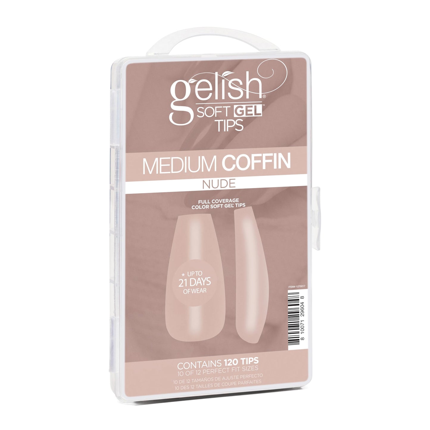 Gelish Nude Soft Gel™ Tips Press on Nails Extension - Nude Medium Coffin, 120 Count Beauty & Personal Care Gelish