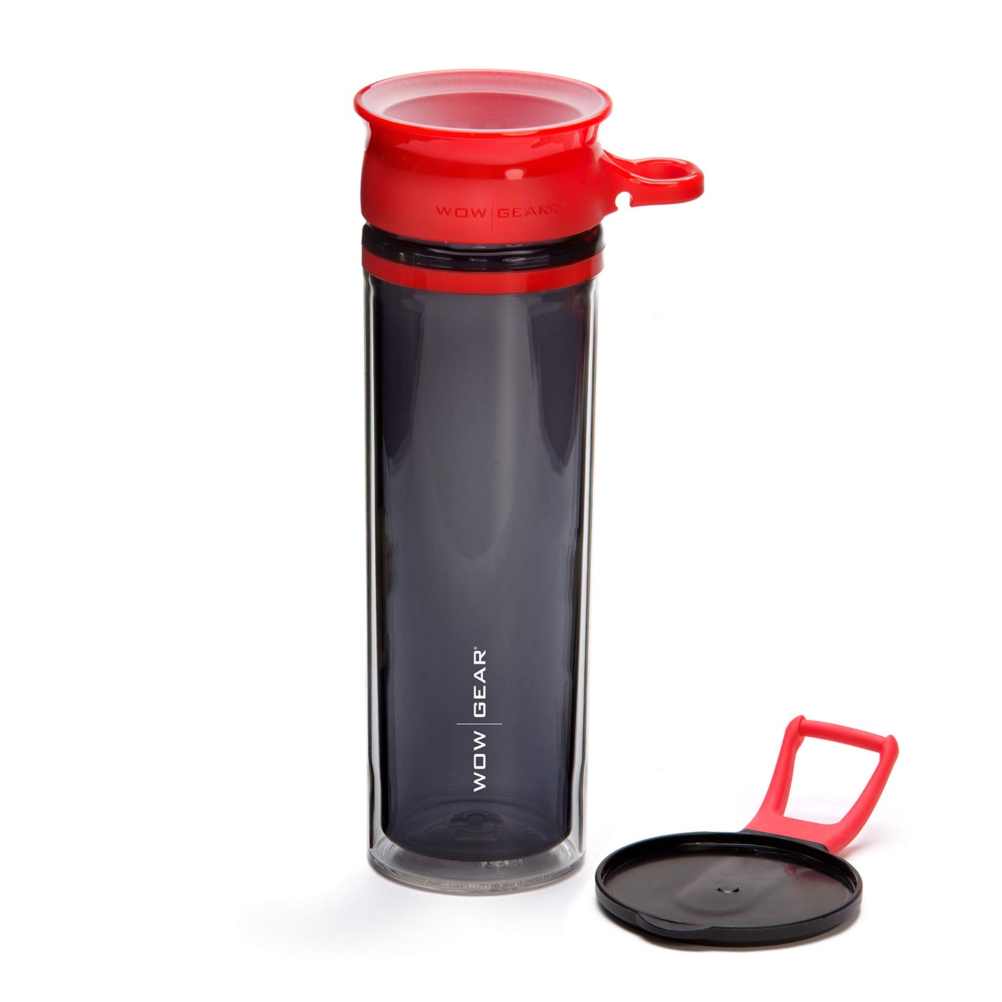 WOW GEAR 360 Double Walled Tritan Water Bottle, Red, 20 Oz / 600 Ml