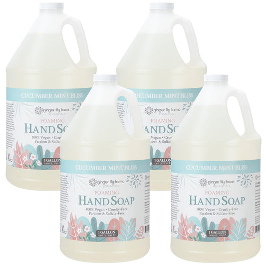 Ginger Lily Farms Botanicals All-Purpose Foaming Hand Soap Refill, 100% Vegan & Cruelty-Free, Cucumber Mint Bliss Scent, 1 Gallon (Pack of 4) Beauty & Personal Care Ginger Lily Farms