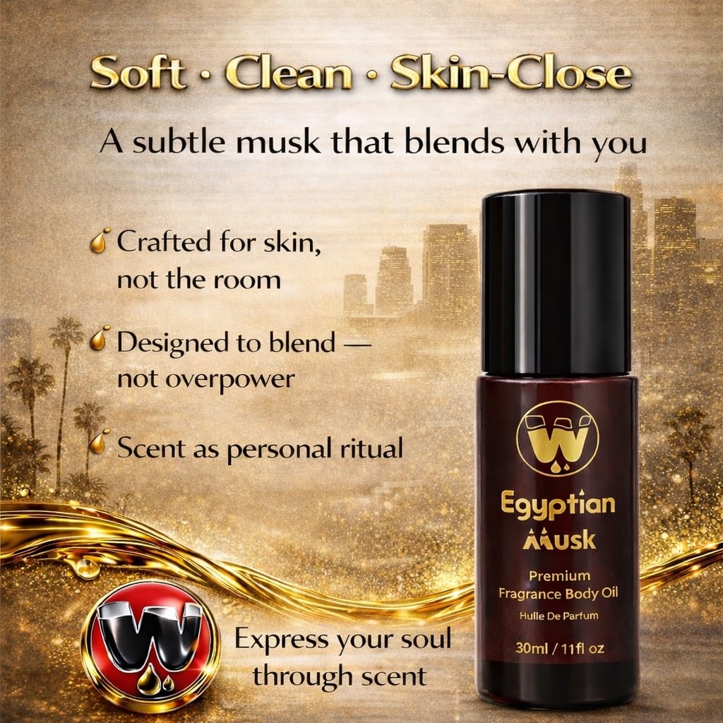 WagsMarket Egyptian Musk Oil, Choose from Roll On to 0.33oz - 4oz Glass Bottle, (1oz Roll On)