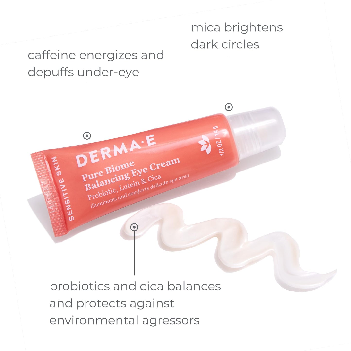 Derma E Pure Biome Balancing Eye Cream for Women - 0.5 oz Cream