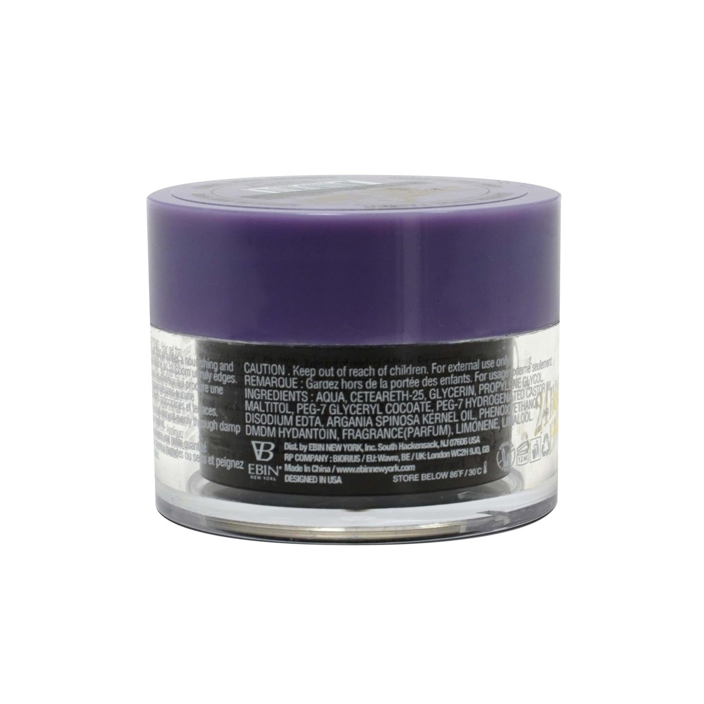 EBIN NEW YORK 24 Hour Edge Tamer Extreme Firm Hold 1.01Fl Oz Strong Edge Control Gel, No Flaking, Sleek Smooth Finish, Long Lasting, Argan & Castor