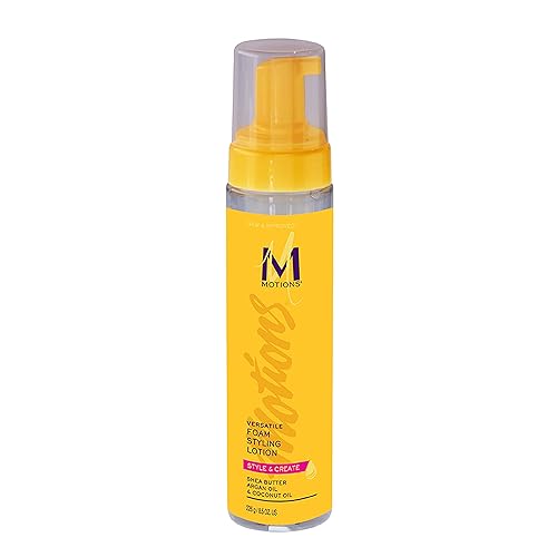 Motions Style and Create Versatile Foam Styling Lotion - For Use on All Hair Types, Lightweight Formula, Contains Shea Butter, Argan Oil, & Coconut