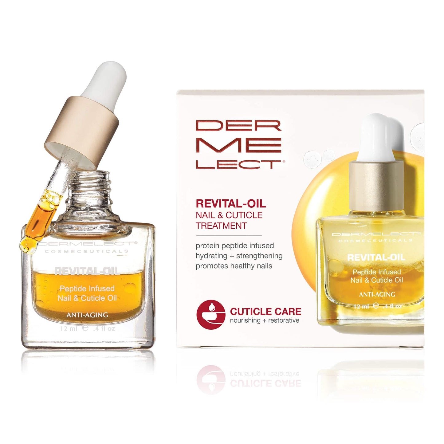 Dermelect Revital-oil Nail & Cuticle Treatment- Nourishing Oil for Dry Damaged Cuticles with Protein Peptides Argan Oil Shea Butter, Moisturizes