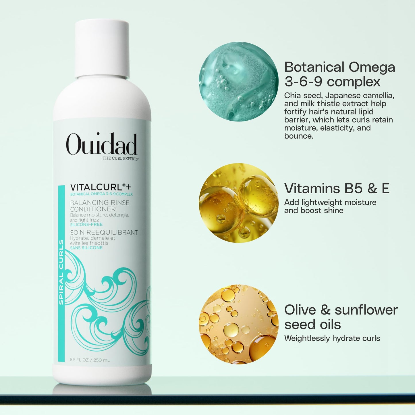 OUIDAD VitalCurl+ Balancing Rinse Conditioner, 8.5 Fl Oz