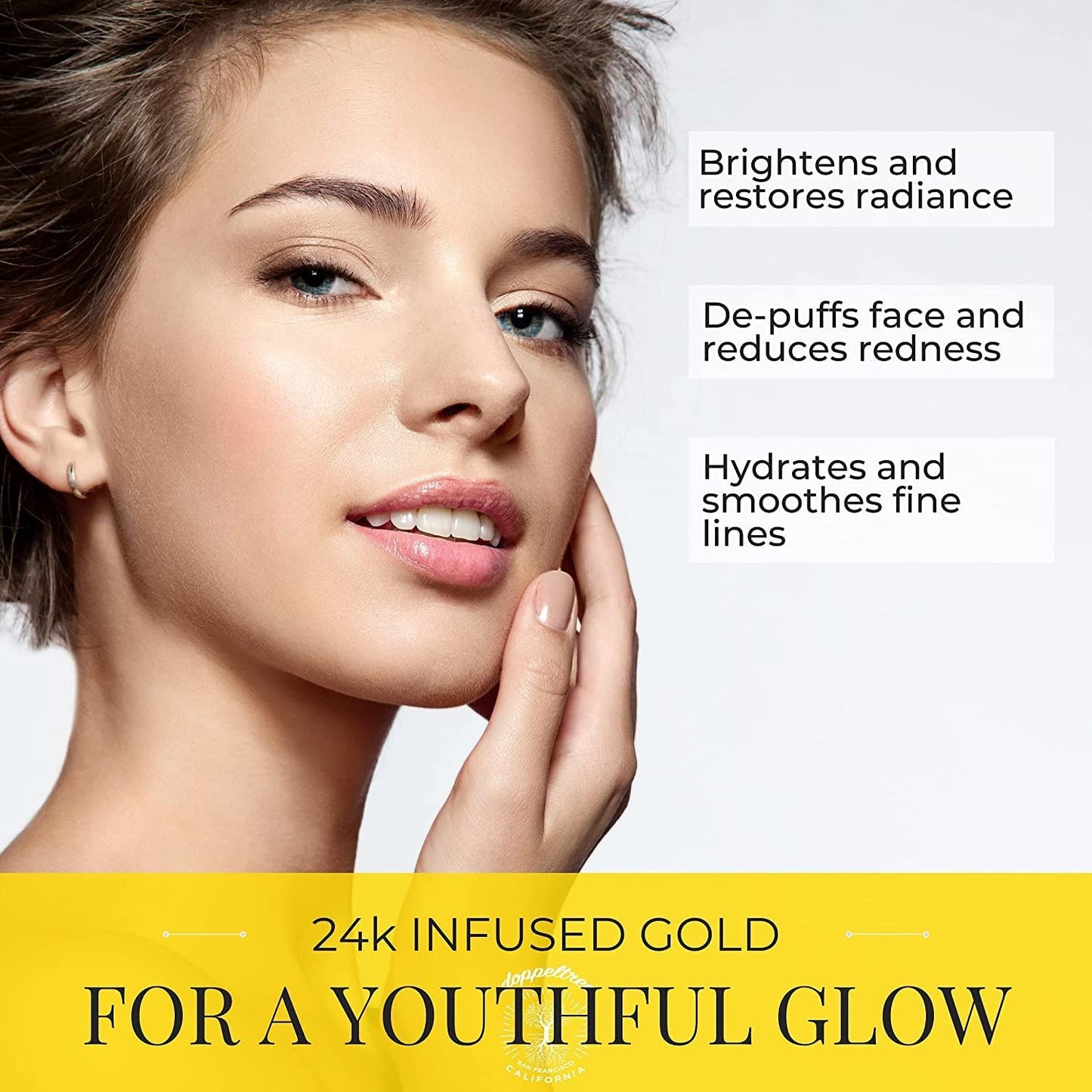Doppeltree Gold Facial Mask - Premium Hydrogel Sheet Face Masks for Skin Care & Beauty, Hydrating & Anti Aging - Facemask with Collagen, Hyaluronic