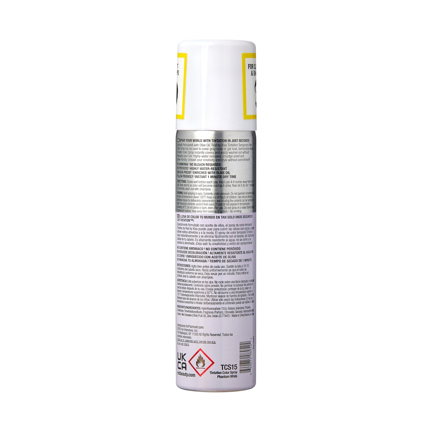 Red by Kiss Tintation Temporary Hair Color Spray 2.82oz, Quick-Dry & Smudge-Proof, Vivid Color Washable Hair Dye, Styling Spray Cosplay Halloween