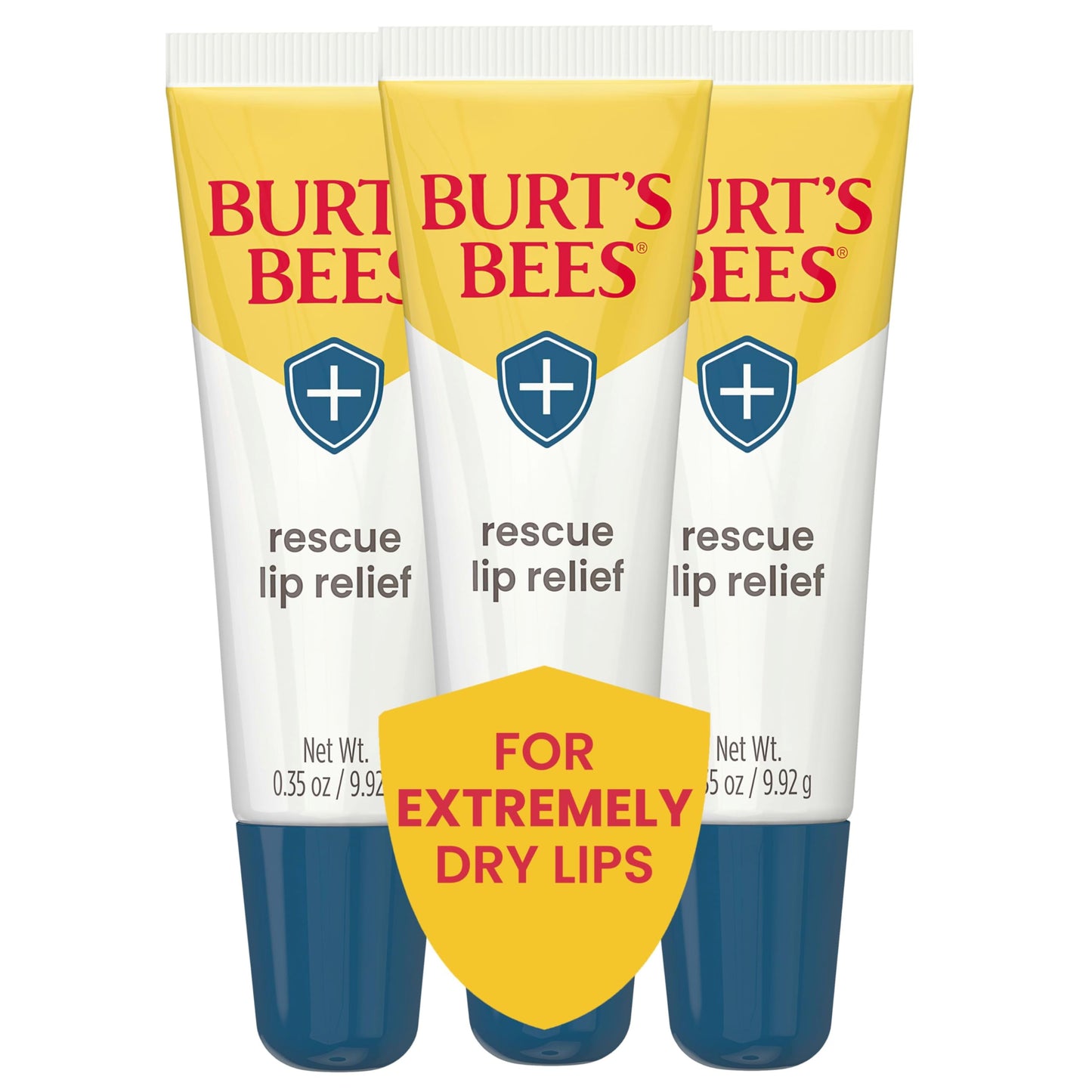 Burt's Bees Lip Balm Stocking Stuffers, Moisturizing Lip Care Christmas Gifts, Rescue Relief - Relieves Extremely Dry Lips with Moisturizing Shea