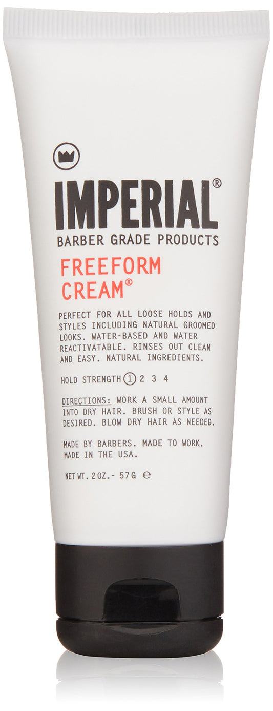 Imperial Barber Grade Products | FreeForm Cream, 2 oz | TSA Approved | Travel Sized | Light Hold | No Shine | Water-Based | Easy to Wash Out |