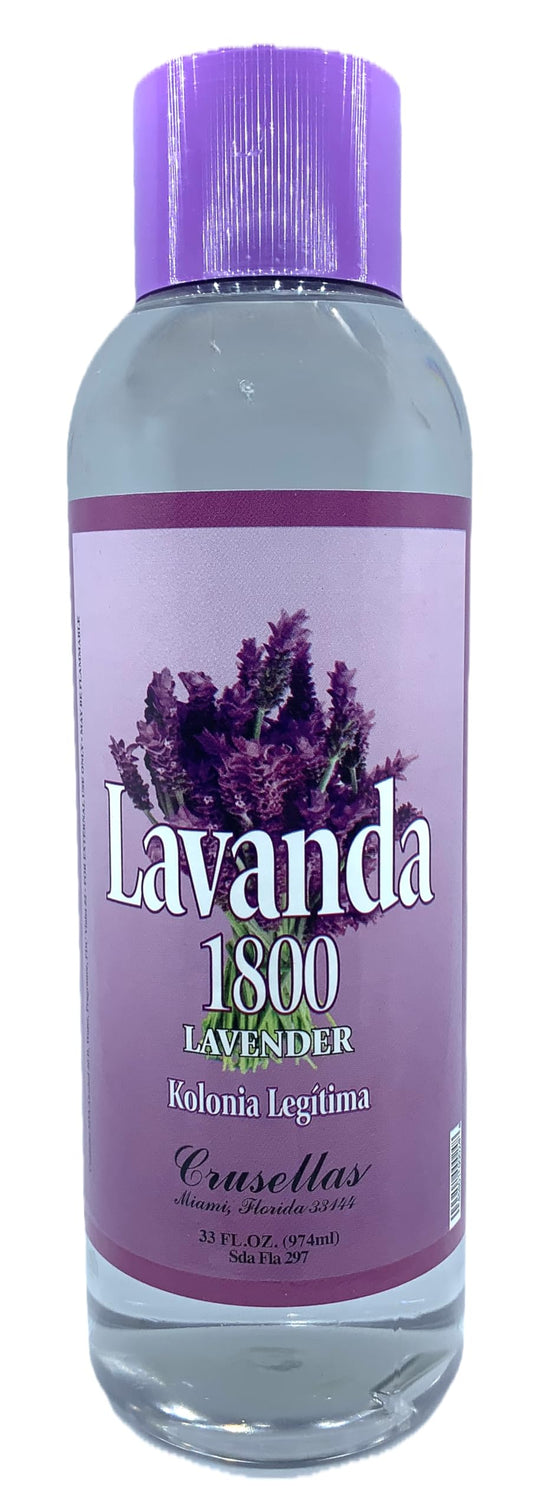 Crusellas Legitima Agua de Kolonia 1800 Lavender (Lavanda) Splash Cologne 33 Fl. Oz.
