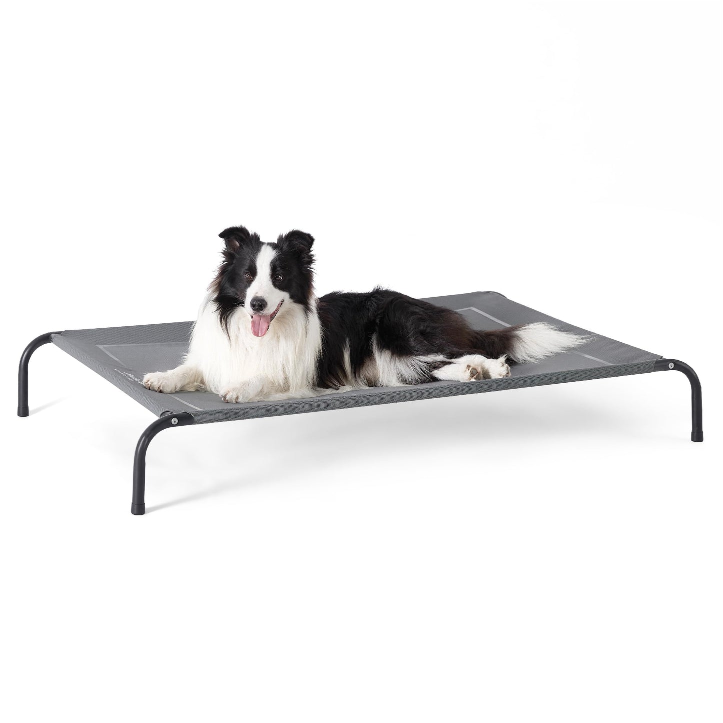 Bedsure Outdoor Elevated Dog Bed, Large Size Portable Raised Cot with Breathable Mesh, Skid-Resistant Feet for Indoor & Outdoor Use, Grey 49"