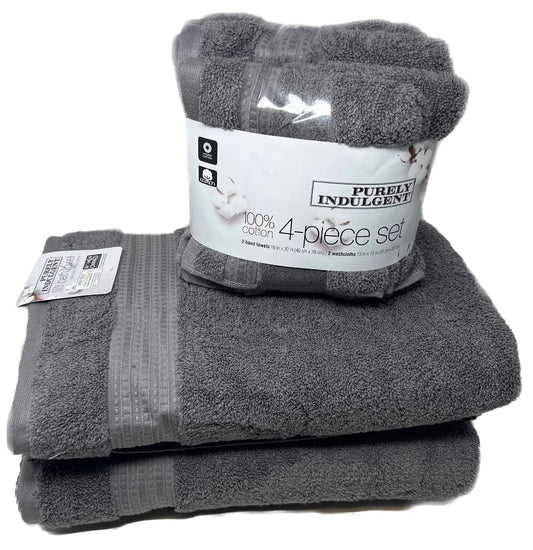 Purely Indulgent 100% HydroCotton | Includes: 2 Luxury Bath Towels, 2 Hand Towels & 2 Washcloths | Quality, Ultra Soft Towel Set | 6 Piece Set (Gray)