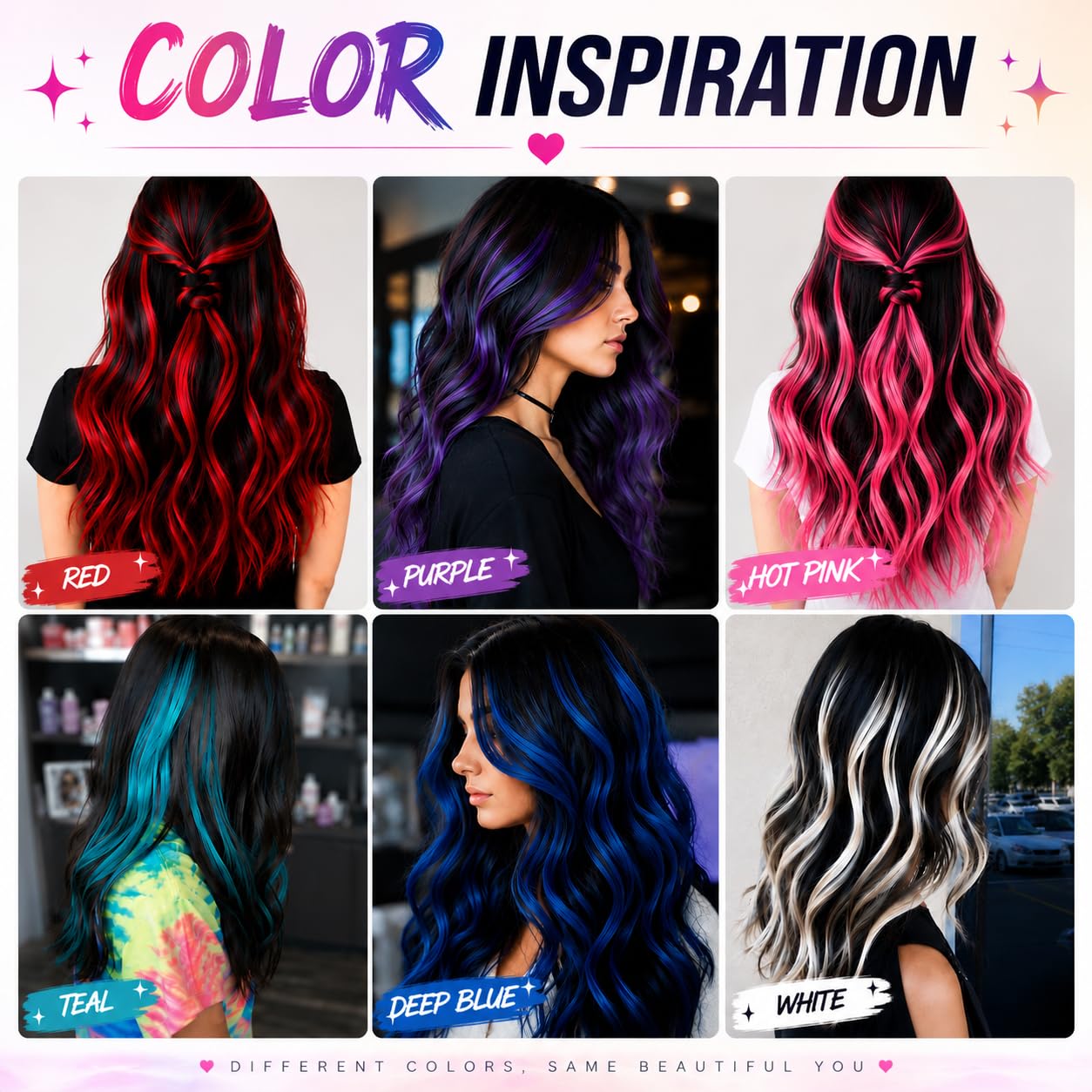 RINBOOOL Green Hair Extensions Clip in 10 Pieces Synthetic Beauty and Personal Care RINBOOOL