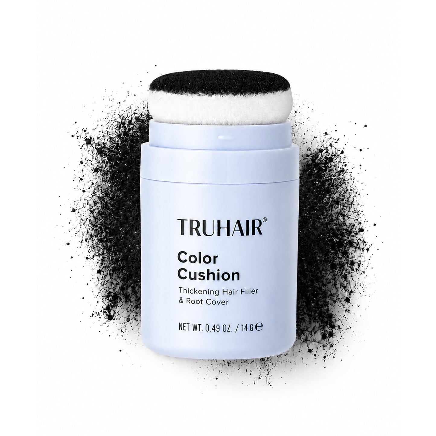 TRUHAIR Color Cushion Thickening Hair Filler & Root Cover Up Powder - Oil Absorbing Hair Fibers for Thinning Hair - Instant Volume, Gray Coverage