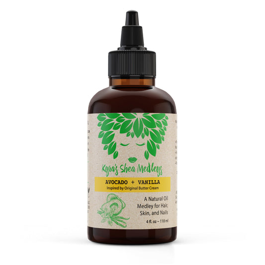 Multiuse Avocado + Vanilla Oil Medley for Face, Body, and Hair - Natural Avocado Oil, Shea Nut Oil, Vanilla Essential Oil, and Vitamin E - Seals