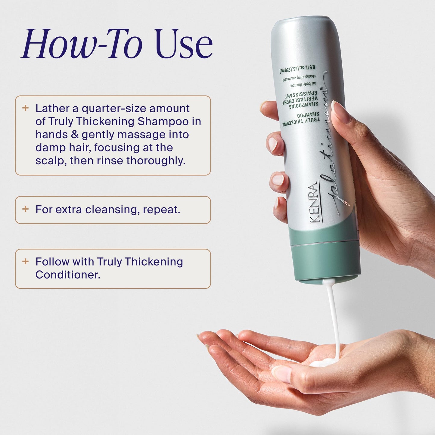 Kenra Platinum Truly Thickening Shampoo & Conditioner Set | Volumizing + Fuller-Looking Hair | Adds Body | Lightweight | for Fine & Thin Hair |