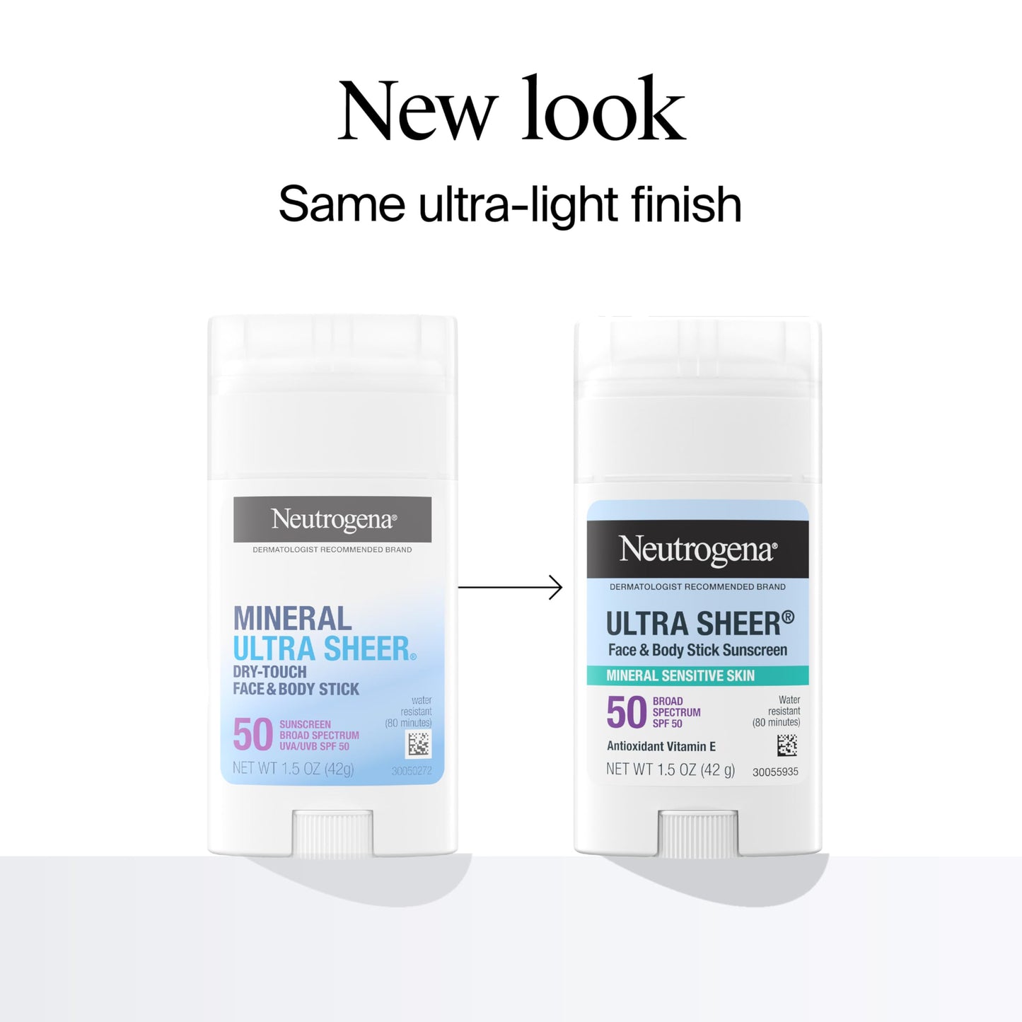 Neutrogena Ultra Sheer Dry Touch SPF 50 Mineral Sunscreen Stick for Sensitive Skin, Zinc Oxide, Body & Face Sunscreen with Vitamin E, No White Residue