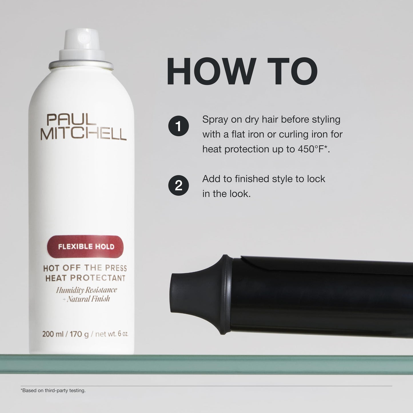 Paul Mitchell Hot Off The Press Heat Protectant, Humidity Resistance, Flexible Hold + Natural Finish, For All Hair Types, 2 oz