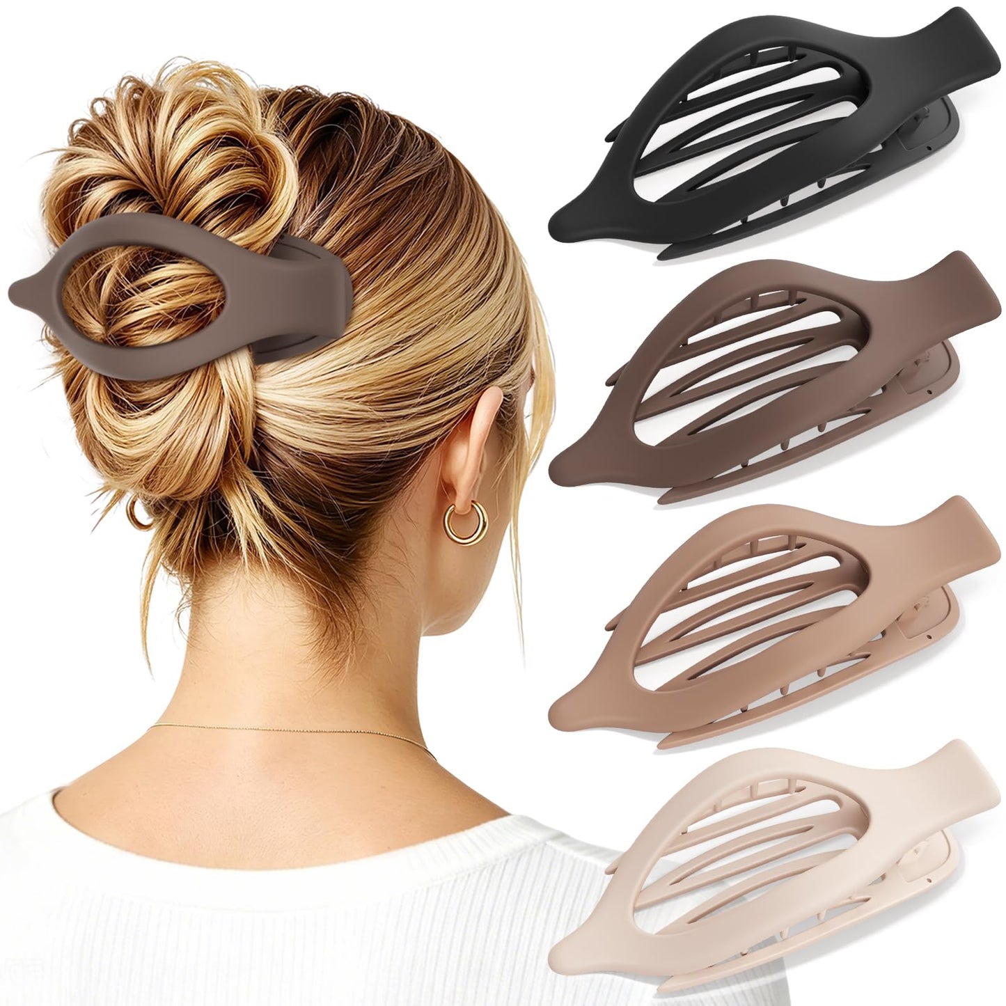 Oeusnael Flat Hair Clips for Women Girls- 6 PCS Pastel French Concord Lay Down Claw Clips for Thick Thin Hair, Matte Non-slip Strong Hold Stylish Beauty and Personal Care Oeusnael Default Title