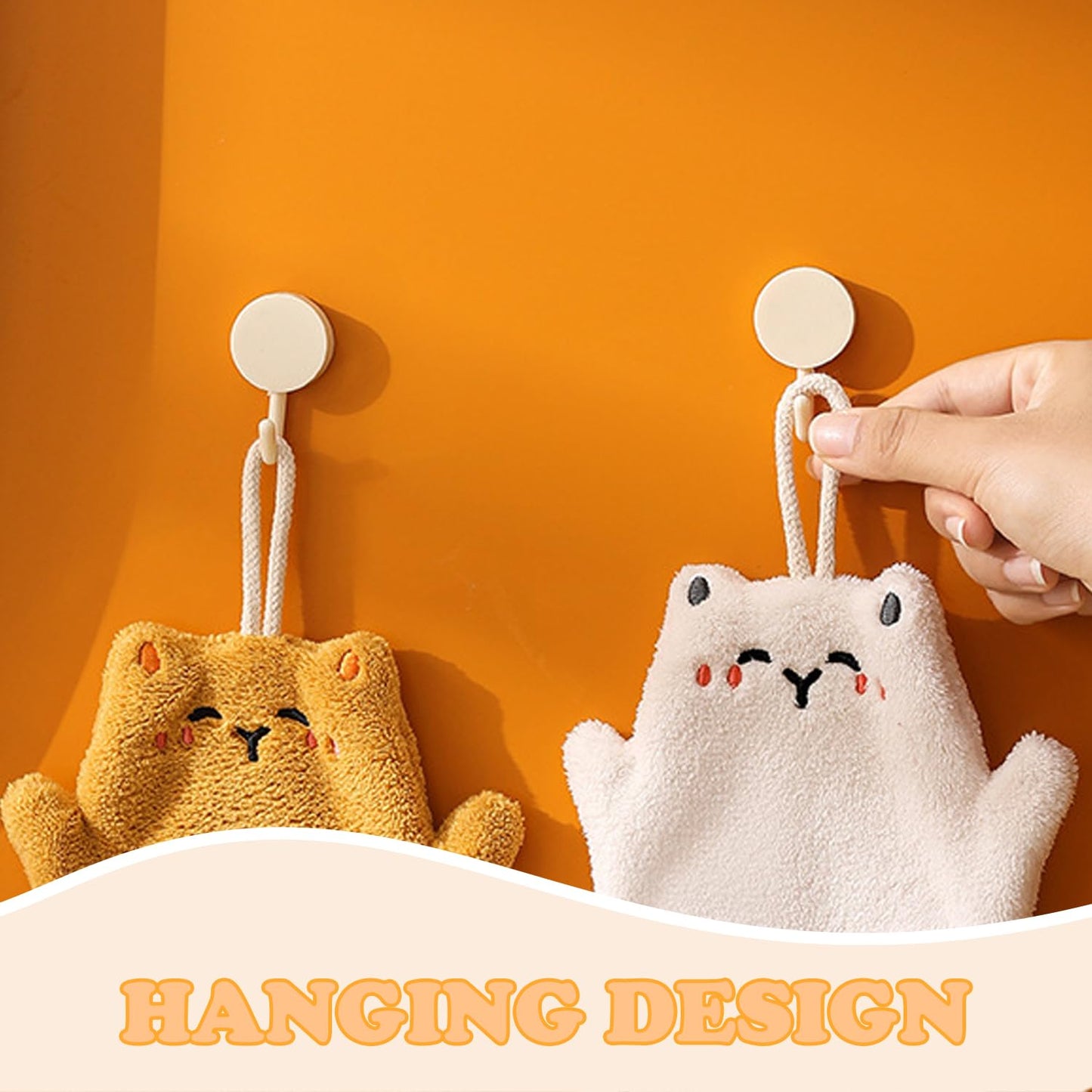 Tyrafry Funny Cats Kitchen Towels Decorative Set of 2, Absorbent Kitchen Towels Dish Towel for Home Bathroom Gym Hotel Holiday Décor